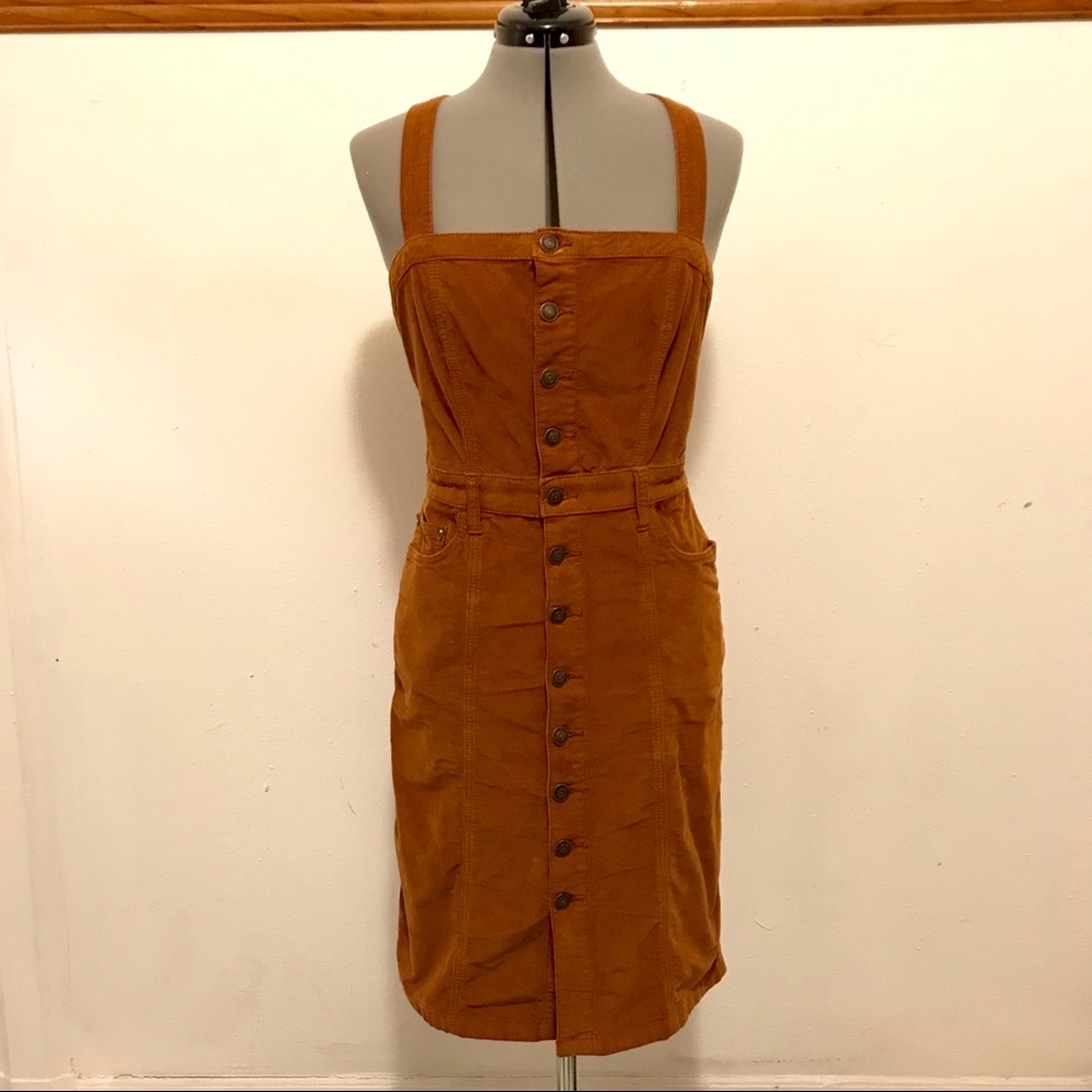 Free People buttonfront corduroy jumper brown 8